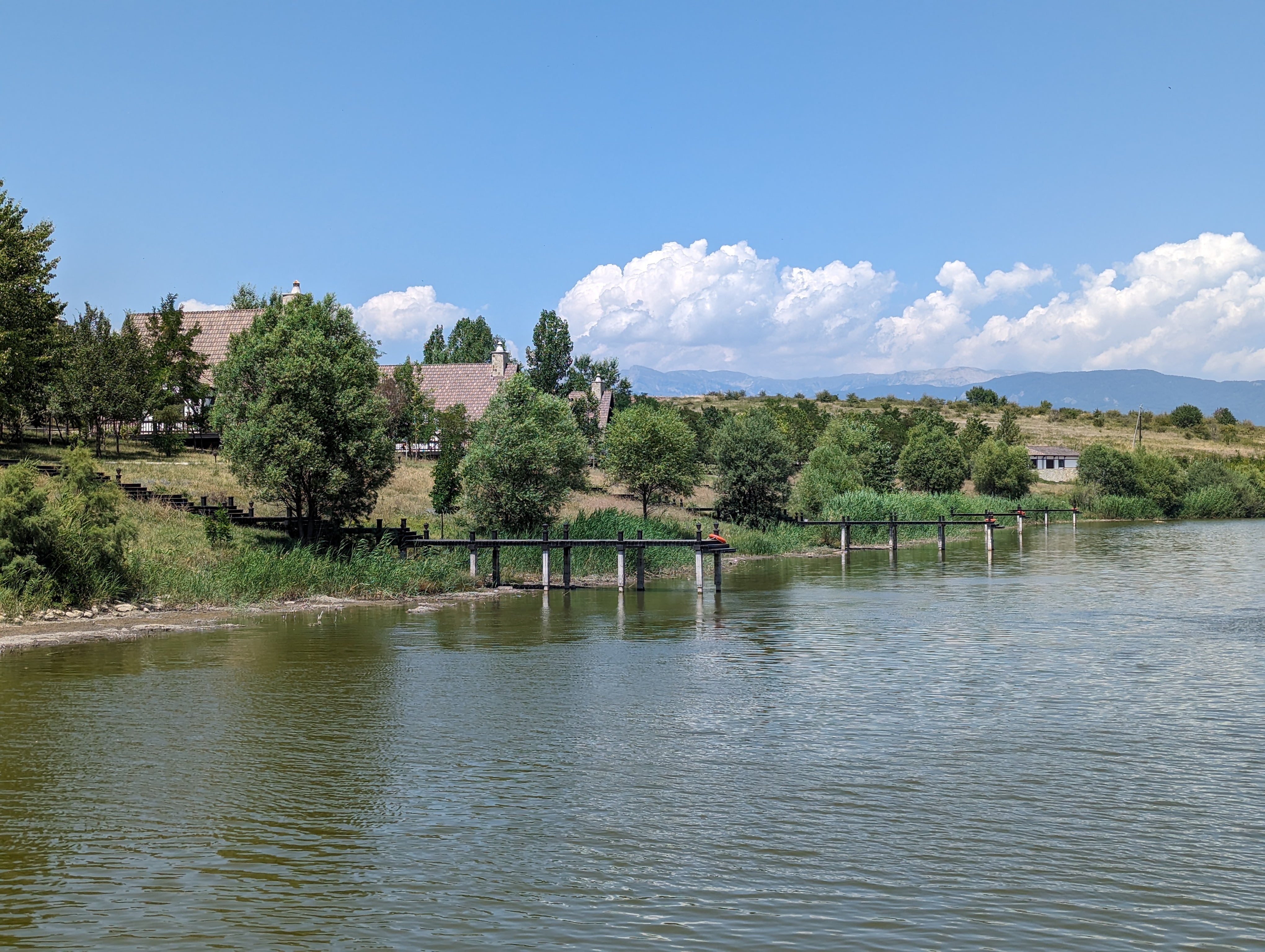 Lake and cottages